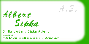 albert sipka business card